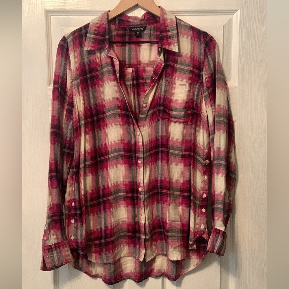 Lucky Brand Lightweight Flannel Button Down Shirt